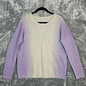 Vince Lavender Ombre Crewneck Cashmere and Wool Sweater